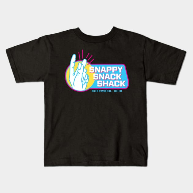 Snappy Snack Shack Kids T-Shirt by MindsparkCreative